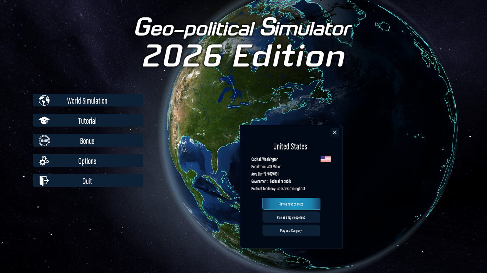 بررسی بازی Geo-Political Simulator 2026 Edition